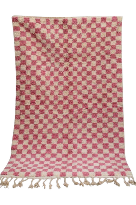 Checkered Pink Moroccan rug