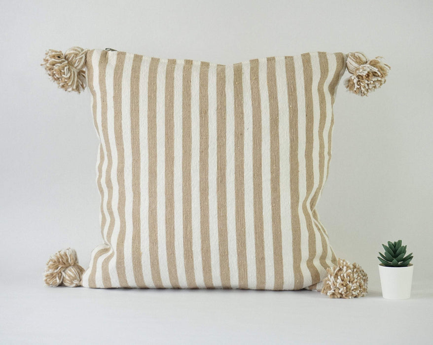 Unique Bohemian Pillow, pom pom Pillow, Moroccan  Pillow