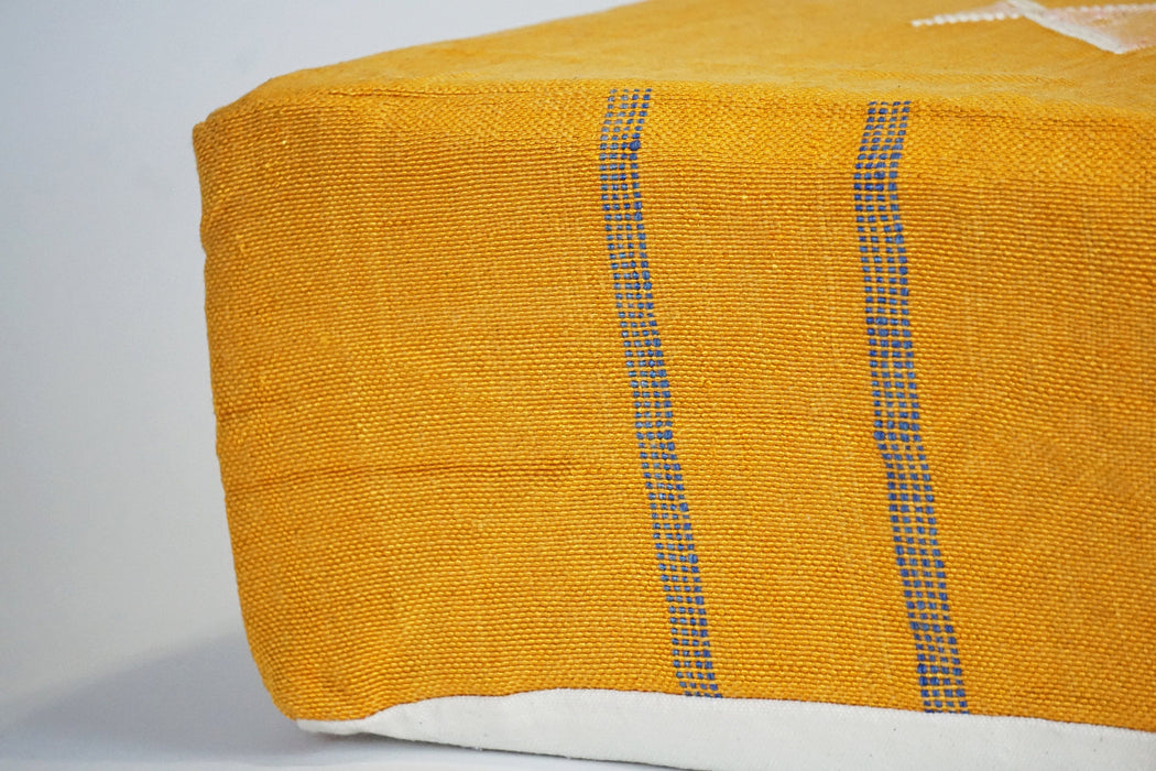 Yellow footstool | Floor pillow cushion cover