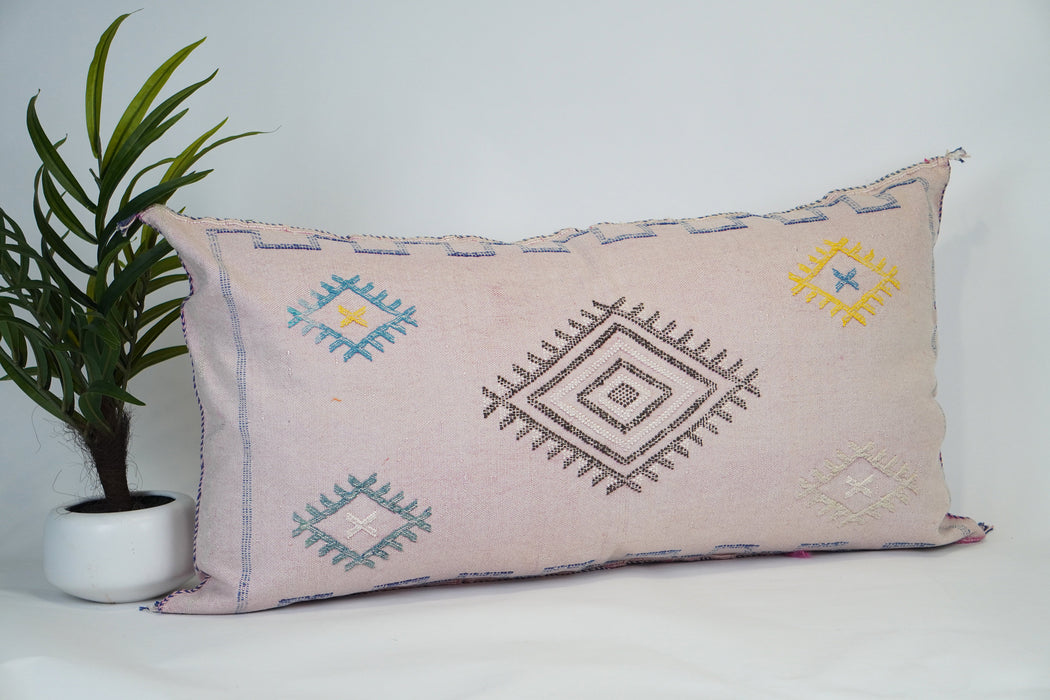 Blush Pink Large Lumbar Pillow - Cactus silk Pillow