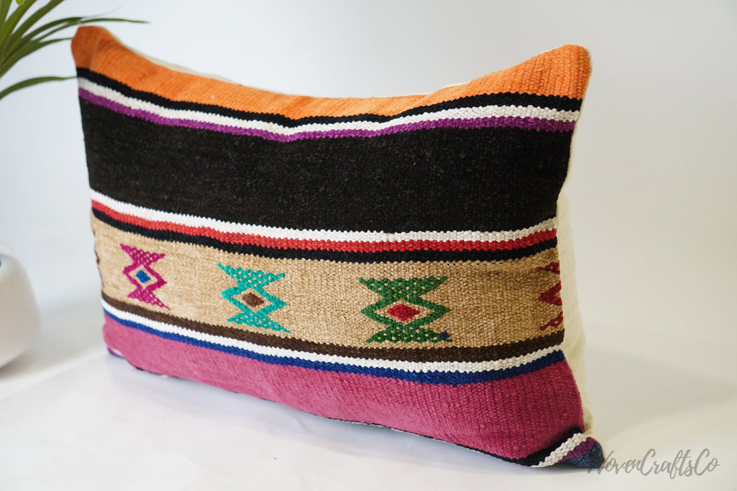 Stunning Moroccan pillow, Moroccan Pillow, Boujaad Pillow, Bohemian Pillow, decorative Pillow - Handcrafted from vintage Moroccan wool rug