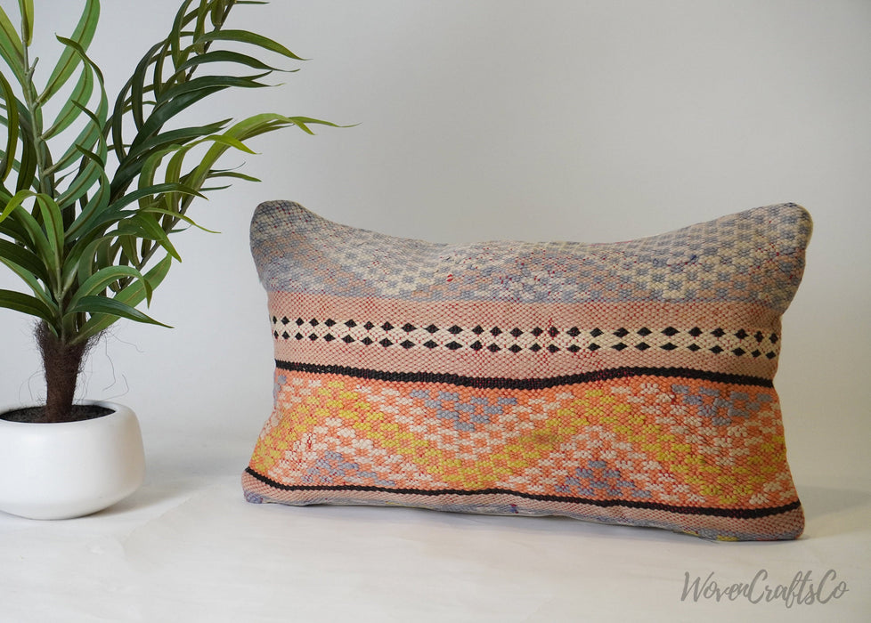 Wonderful Moroccan pillow, Moroccan Pillow, Boujaad Pillow, Bohemian Pillow, decorative Pillow - Handcrafted from vintage Moroccan wool rug