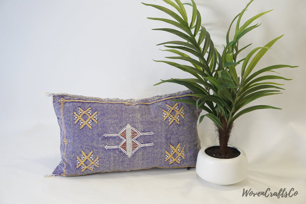 Purple Moroccan lumbar Pillow 12x20