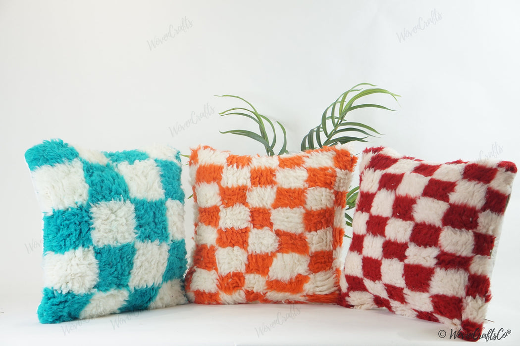 Moroccan Checkered Kilim Pillow