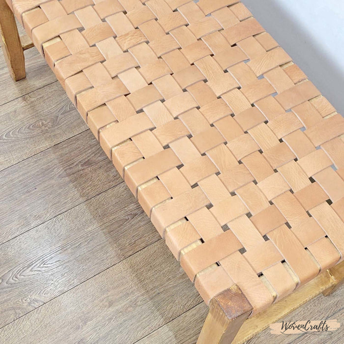 Woven Leather Bench