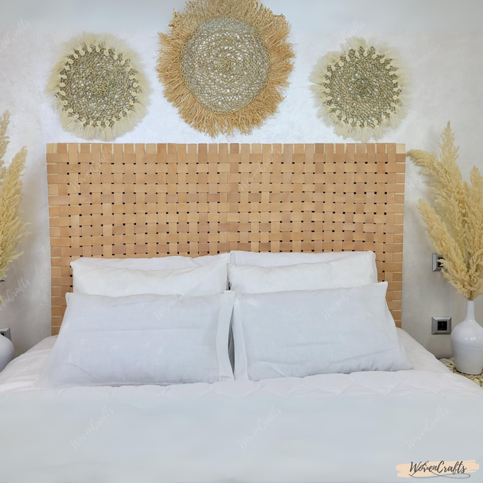 Wall Mounted Headboard | Hanging Woven Leather Headboards (King & Queen)