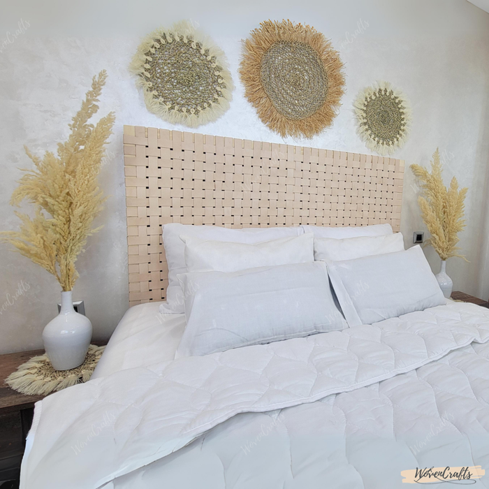 Woven Leather strap Headboard - Wall Mounted & Hanging