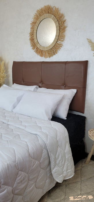 Upholstered tufted leather headboard - Wall Mount Hanging Headboard for King & Queen size bed