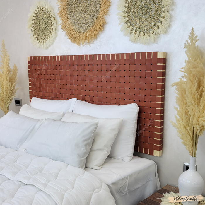 Woven Leather strap Headboard - Wall Mounted & Hanging