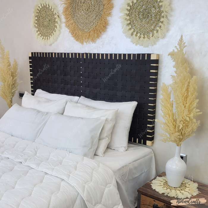 Woven Leather strap Headboard - Wall Mounted & Hanging