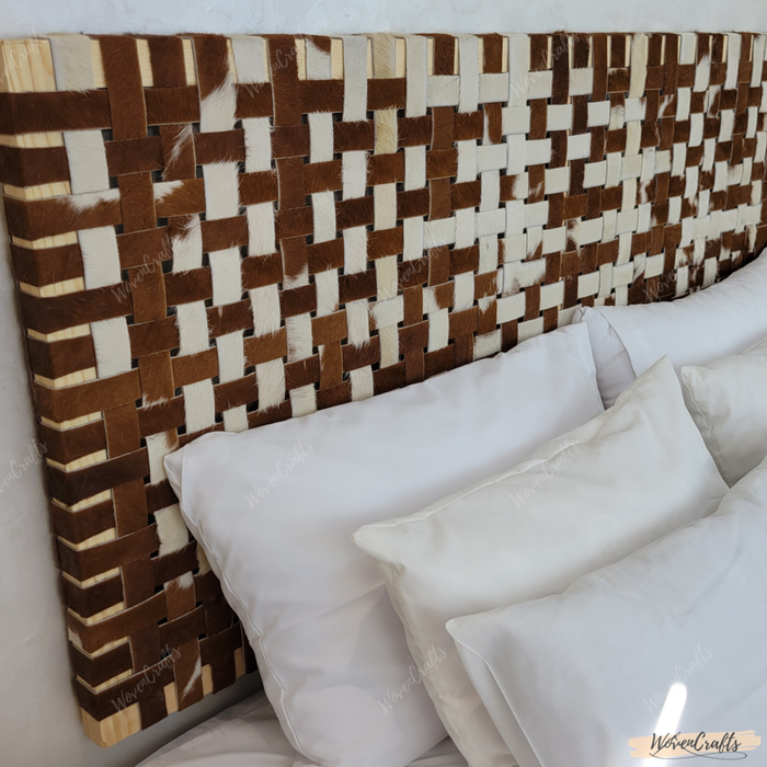 Luxurious Woven Leather strap Headboard (King & Queen)