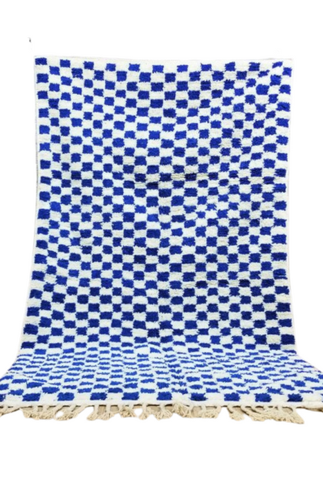 Checkered Blue Moroccan rug