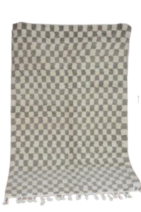 Grey Checkered Moroccan rug