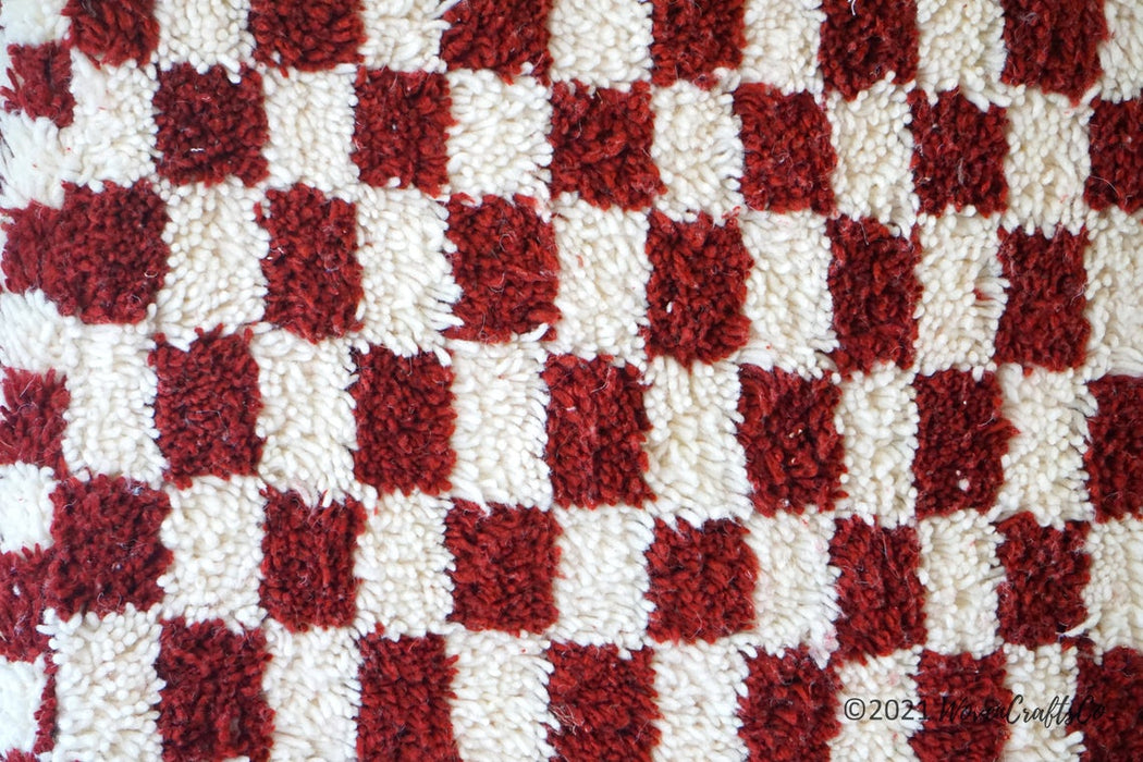 Checkered Moroccan Pouf, Bohemian Floor pillow