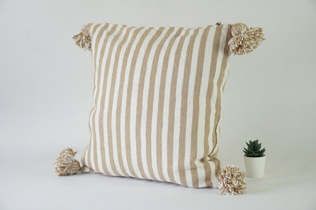 Unique Bohemian Pillow, pom pom Pillow, Moroccan  Pillow