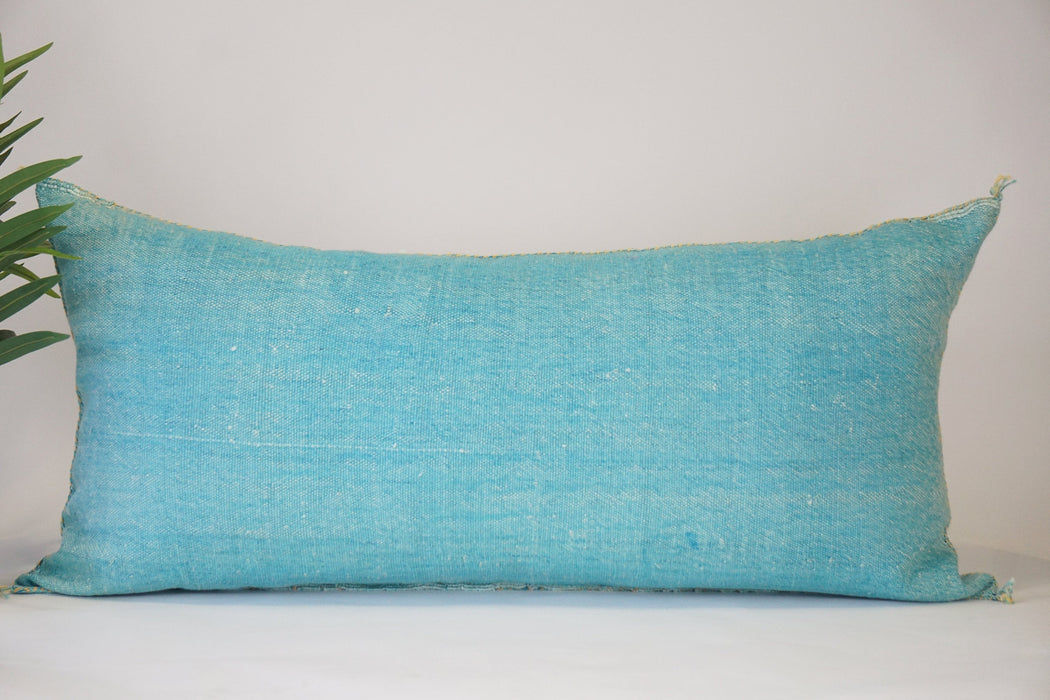 Aqua Blue Lumbar Throw Pillow 36"X 18" (BL613)