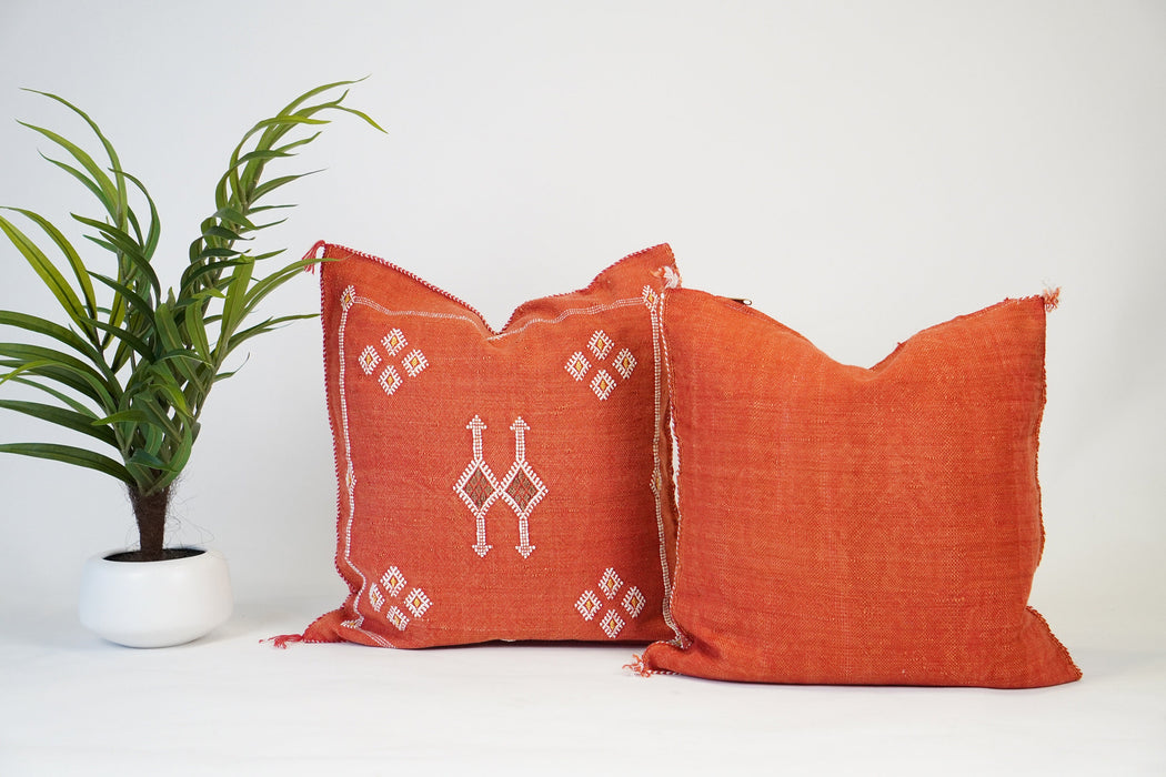 Rustic Moroccan Cactus silk throw Pillow