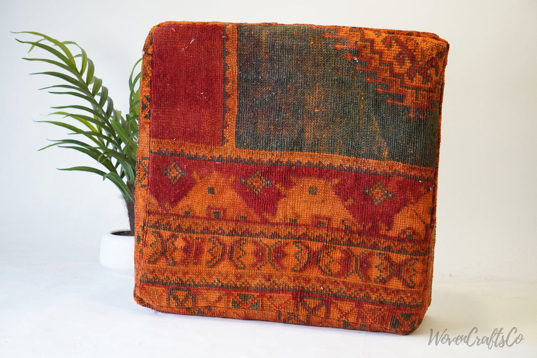 Vintage Moroccan Kilim Pouf