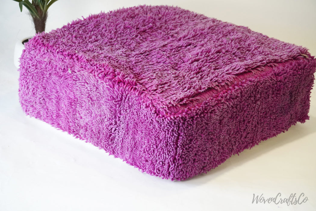 Square Floor Pillow Cushion | Purple Moroccan Pouf