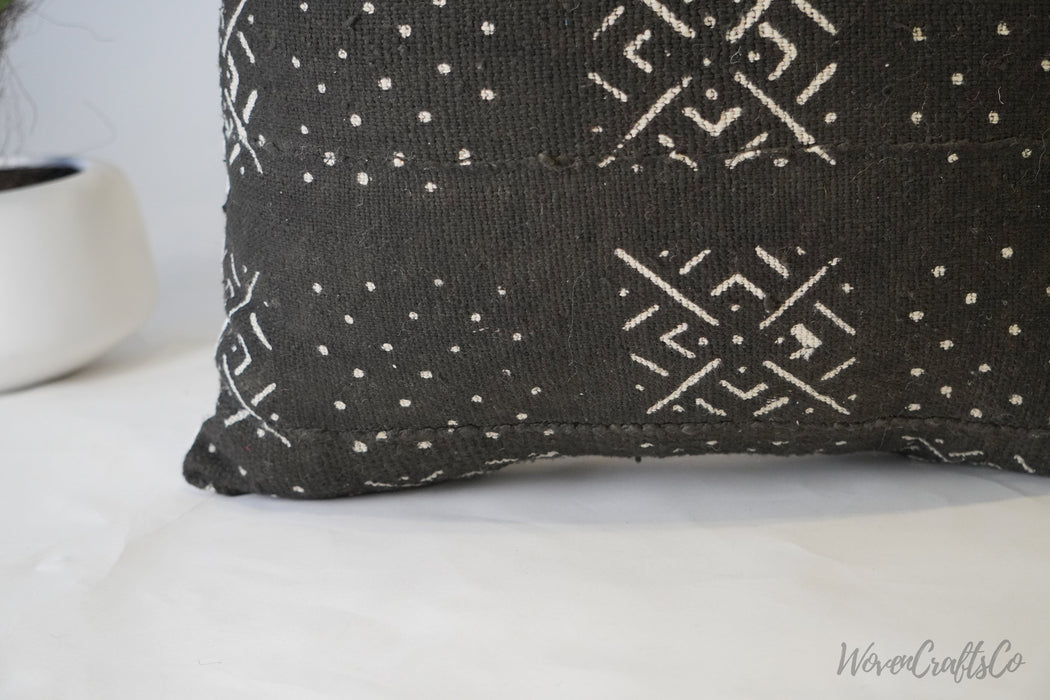 Black mud cloth Pillow 18X18 ,African Decorative pillow