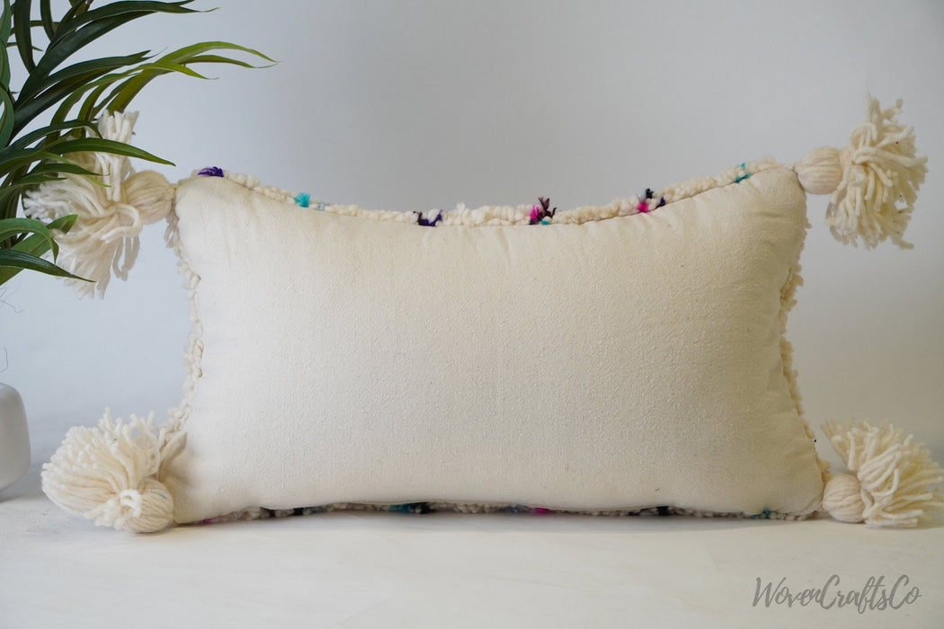 Lovely beni ourain pillow, Moroccan Pillow, Boujaad Pillow, Bohemian Pillow, decorative Pillow - Handcrafted from vintage Moroccan wool rug