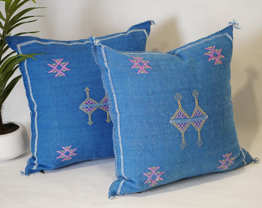 Blue pillow cover
