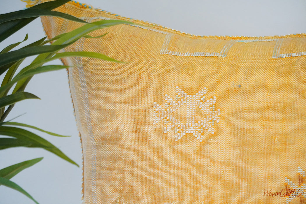 Washed Yellow Lumbar Pillow 36"X 18" (BL645)