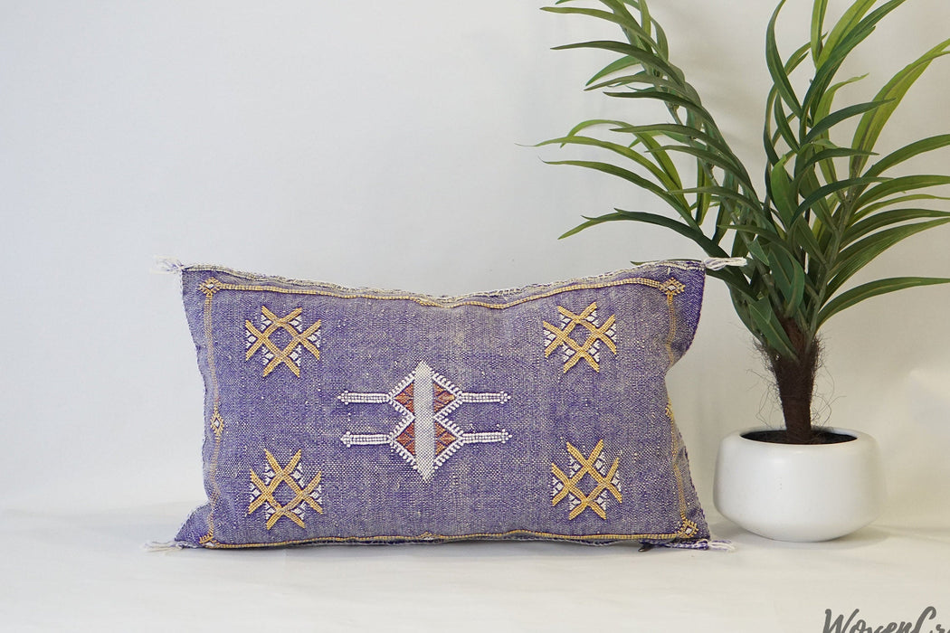 Purple Moroccan lumbar Pillow 12x20