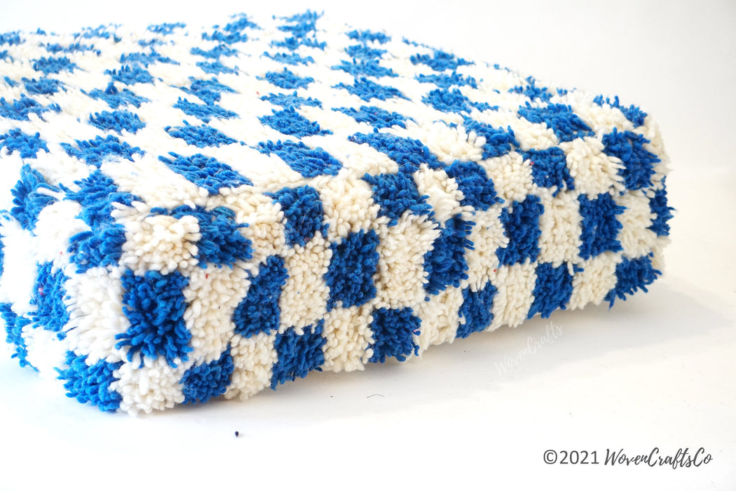 Blue Moroccan Pouf | Bohemian Floor pillow