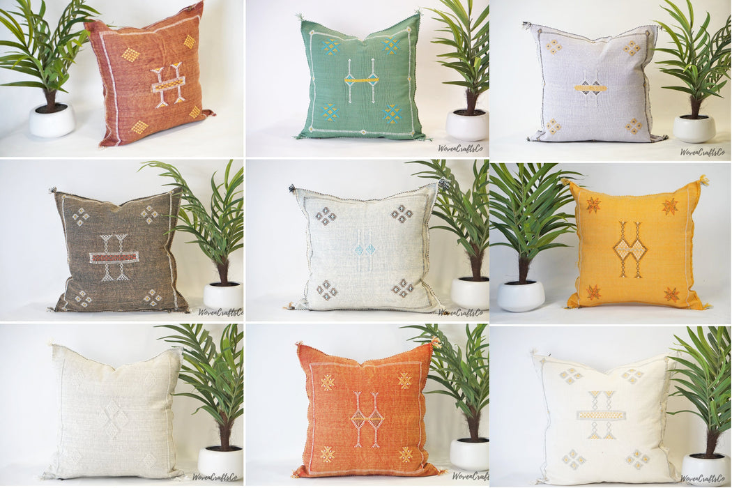 Moroccan decorative Pillow cover 20x20 - Cactus Silk Pillow