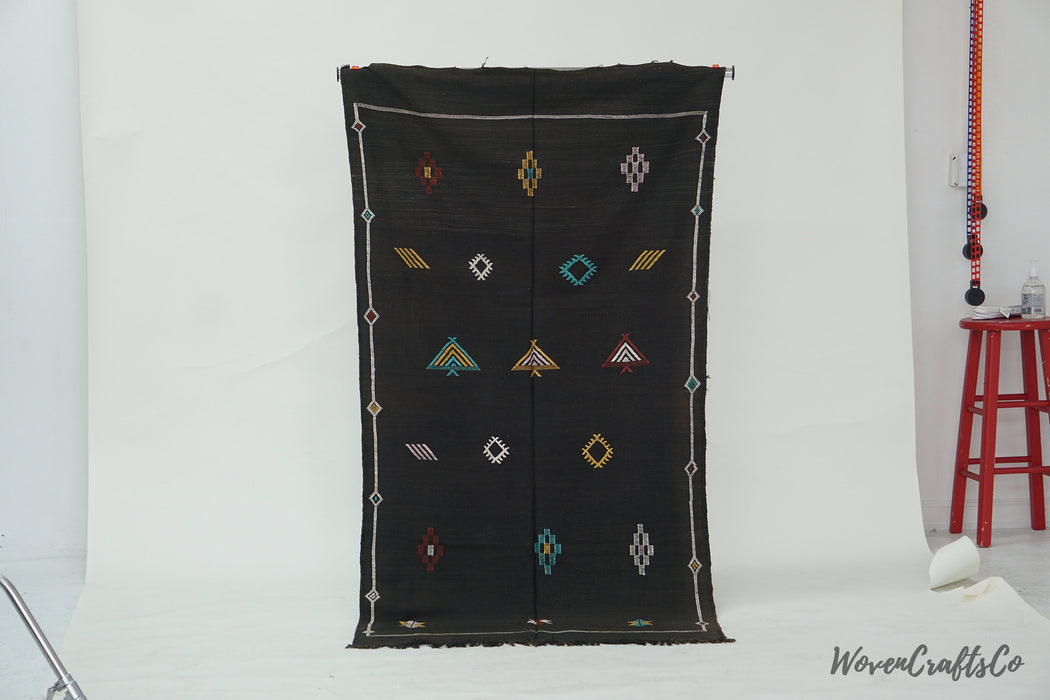 Moroccan rug, Dark Brown Cactus Rug.