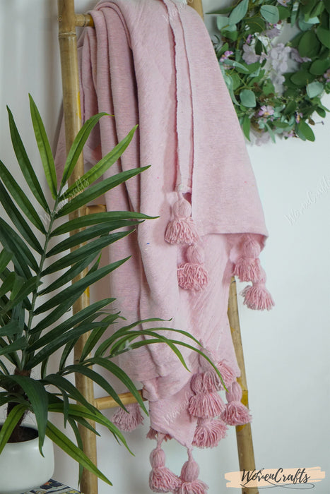 Pink Moroccan throw Blanket - Great for bed and couch
