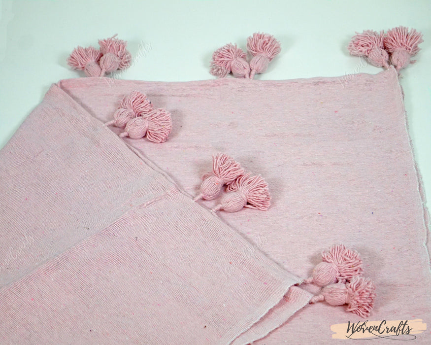 Pink Moroccan throw Blanket - Great for bed and couch