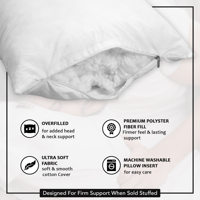 ALL SIZES Pillow Insert, Premium Polyester Fiber fill